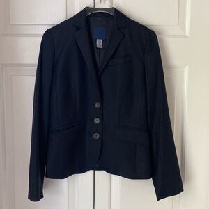J. Crew Women's‎ 100% Wool Blazer Jacket 00 Black Workwear Classic